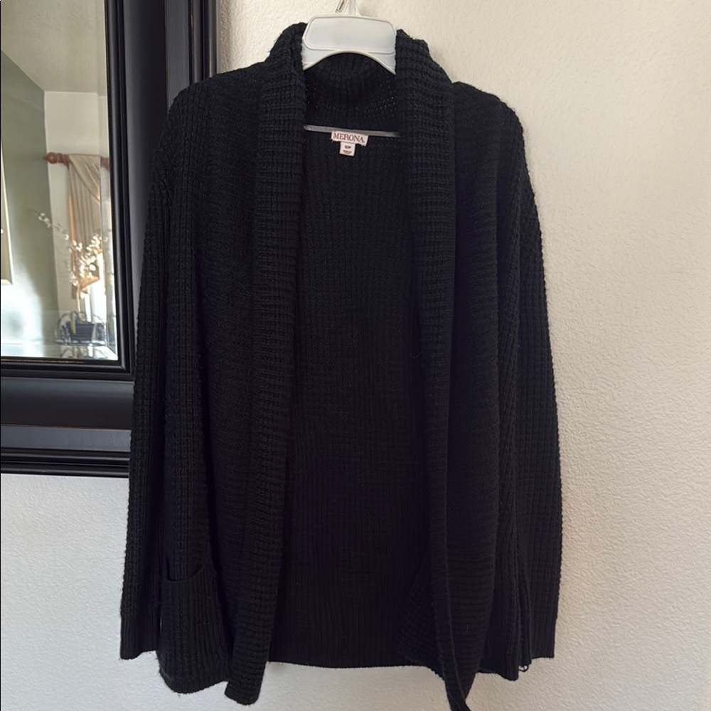 Merona Black Open-Front Cardigan Sweater
